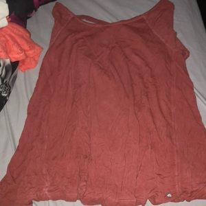 Orange flowy shirt with 3/4 sleeve